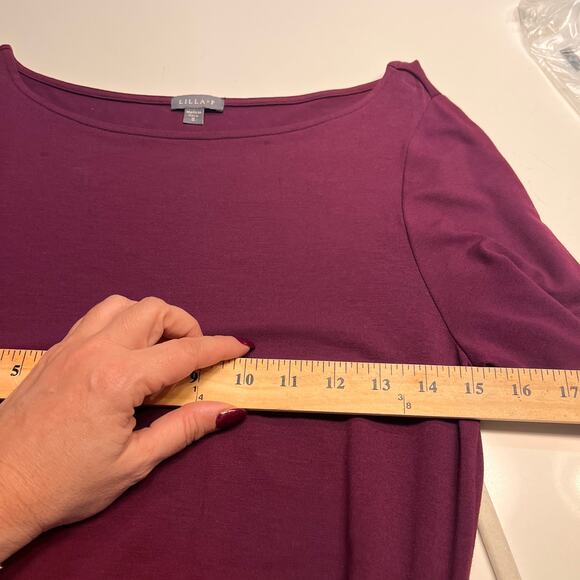 Anthropologie Lilla P Purple Peplum Long Sleeve Midi Dress Small - Picture 4 of 6